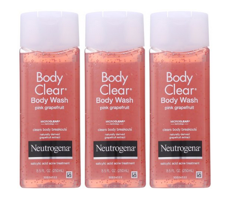 Neutrogena Body Clear露得清葡萄柚祛痘柔砂沐浴露