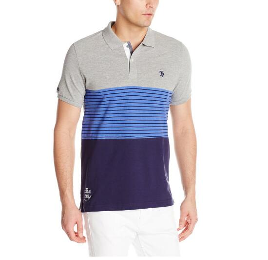 U.S. Polo Assn. Striped Color-Block男款Polo衫