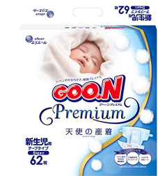 中亚Prime会员： GOO.N 大王 天使系列 婴幼儿纸尿裤 NB62片