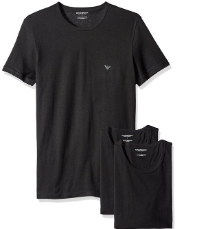 【亚马逊海外购+美亚直邮】Emporio Armani 男士 3 件装黑色圆领 Lift T-Shirt​